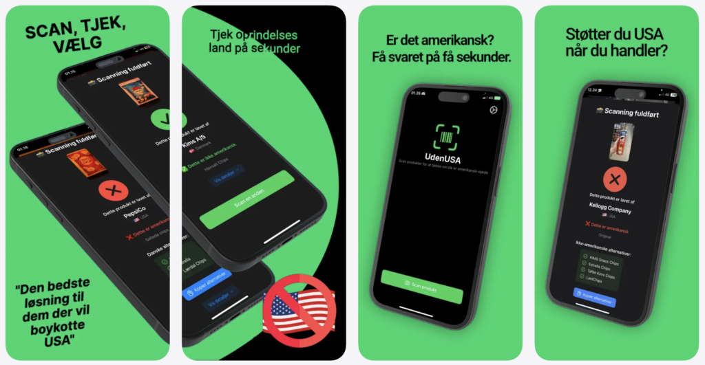 Рекламни снимки на приложението NonUSA в AppStore